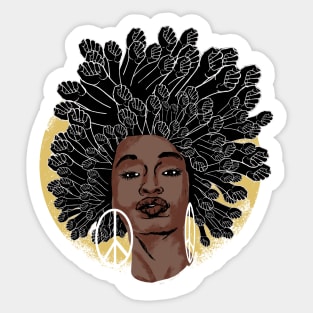 Afro Fist Woman Sticker